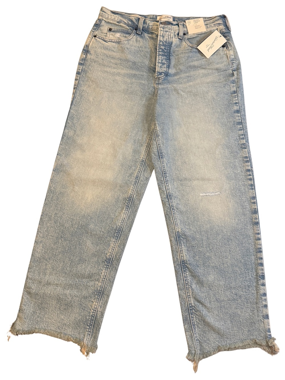 NWT Universal Thread Jeans 10R Highest Rise Straight Ankle Button Fly Fray Y2K